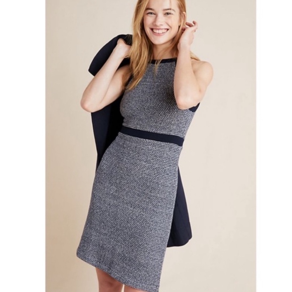 Anthropologie Dolan Literatus Knit Halter Dress Sleeveless Medium Navy